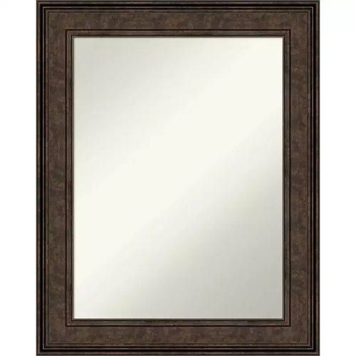 24" x 30" Non-Beveled Ridge Bronze Bathroom Wall Mirror - Amanti Art: Rectangle, Polystyrene Frame, Wall Mounted