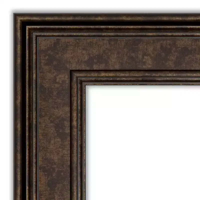 24" x 30" Non-Beveled Ridge Bronze Bathroom Wall Mirror - Amanti Art: Rectangle, Polystyrene Frame, Wall Mounted