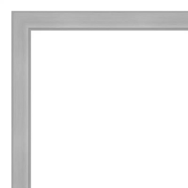 Amanti Art 39" x 27" Non-Beveled Vista Brushed Nickel Narrow Bathroom Wall Mirror: Modern Rectangle, Wall Mount, Includes Hardware