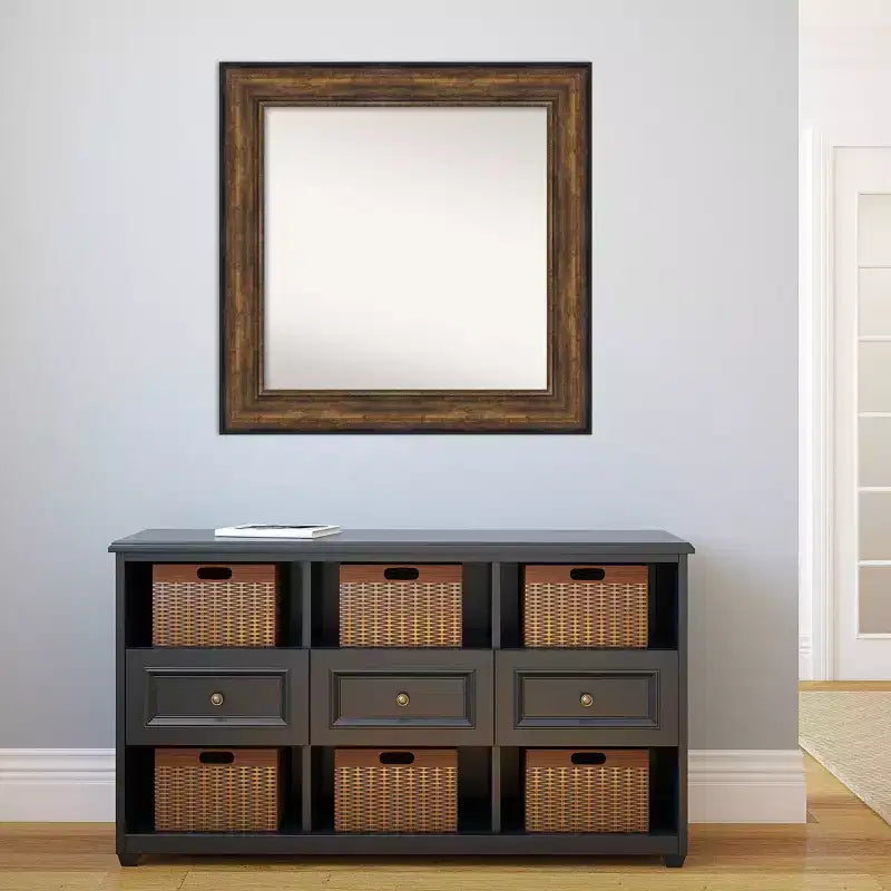 34" x 34" Non-Beveled Ballroom Bronze Wall Mirror - Amanti Art