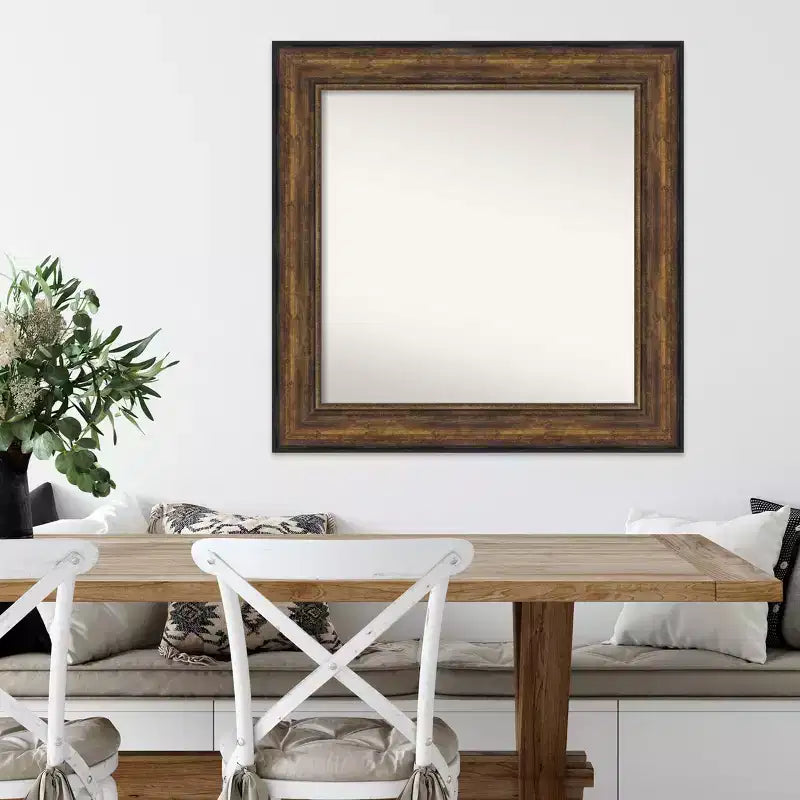 34" x 34" Non-Beveled Ballroom Bronze Wall Mirror - Amanti Art