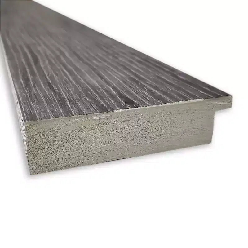 44" x 33" Non-Beveled Pinstripe Plank Gray Wall Mirror - Amanti Art