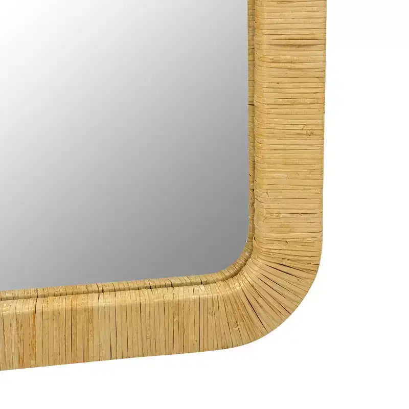 Miroir Mural Rectangulaire en Rotin Naturel