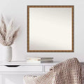 Miroir mural en bois bronze antique non biseauté de 71 cm x 71 cm