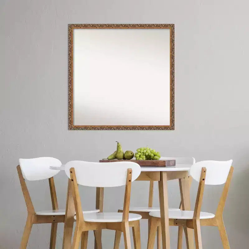 Miroir mural en bois bronze antique non biseauté de 71 cm x 71 cm