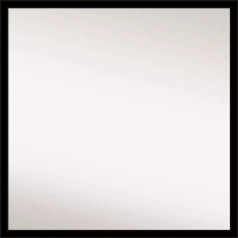 28" x 28" Non-Beveled Bathroom Wall Mirror Jet Black - Amanti Art: Modern Square Polystyrene Frame, Includes Mounting Hardware