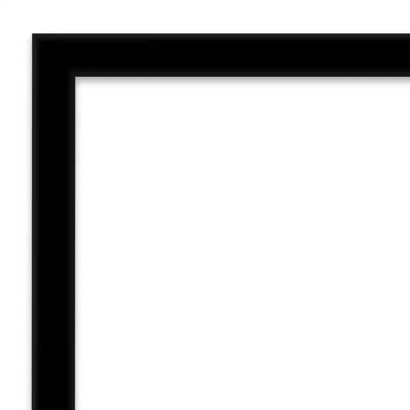 Miroir mural de salle de bain 28" x 28", non biseauté, cadre carré moderne en polystyrène noir de jais, matériel de montage inclus