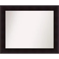 34" x 28" Non-Beveled Portico Espresso Wood Bathroom Wall Mirror - Amanti Art: Modern Rectangle, Wall Mount