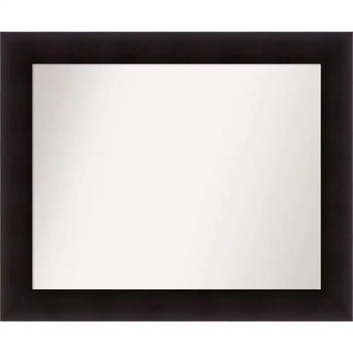 34" x 28" Non-Beveled Portico Espresso Wood Bathroom Wall Mirror - Amanti Art: Modern Rectangle, Wall Mount