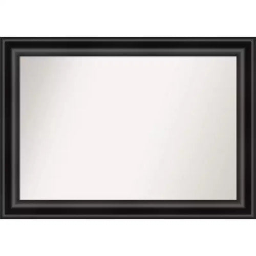 42" x 30" Non-Beveled Grand Black Wall Mirror - Amanti Art