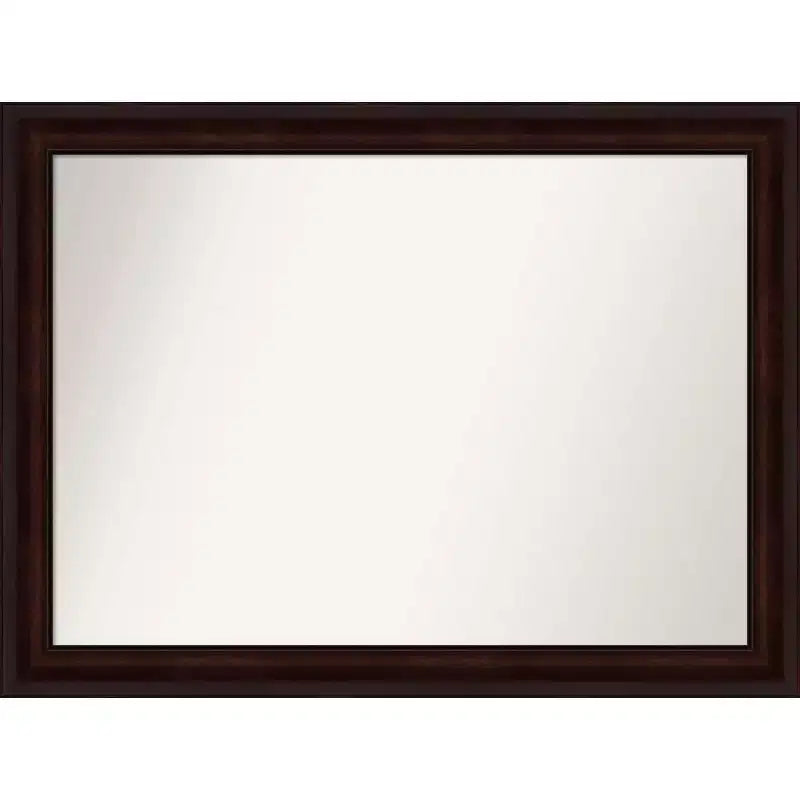 43" x 32" Non-Beveled Wall Mirror Coffee Bean Brown - Amanti Art: Modern Rectangular, Wall Mount