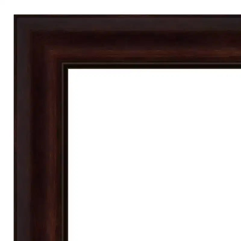 Miroir mural non biseauté 43" x 32" brun grain de café, rectangulaire moderne, à fixer au mur