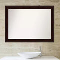 Miroir mural non biseauté 43" x 32" brun grain de café, rectangulaire moderne, à fixer au mur