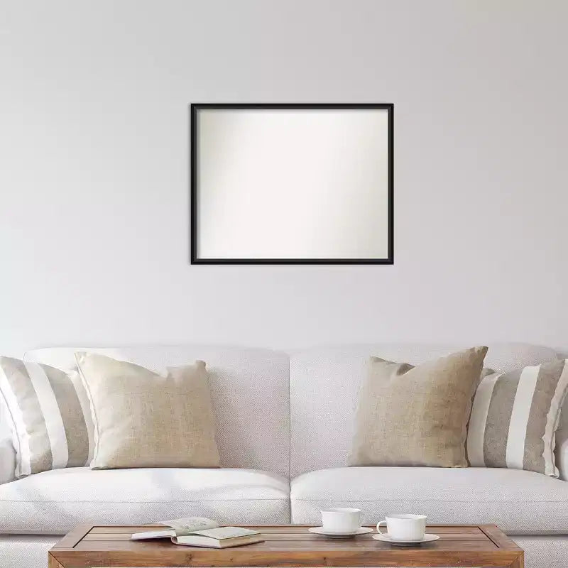 Miroir mural en bois noir non biseauté de 29 po x 23 po