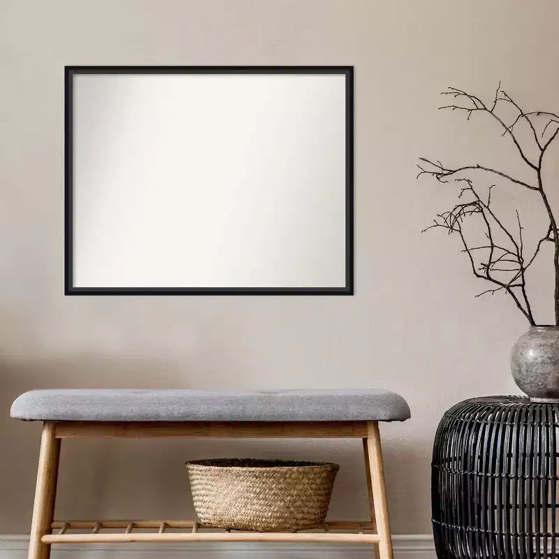 Miroir mural en bois noir non biseauté de 29 po x 23 po