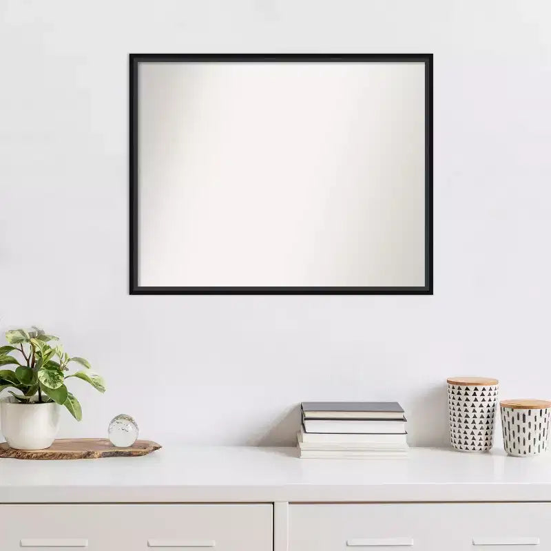 Miroir mural en bois noir non biseauté de 29 po x 23 po