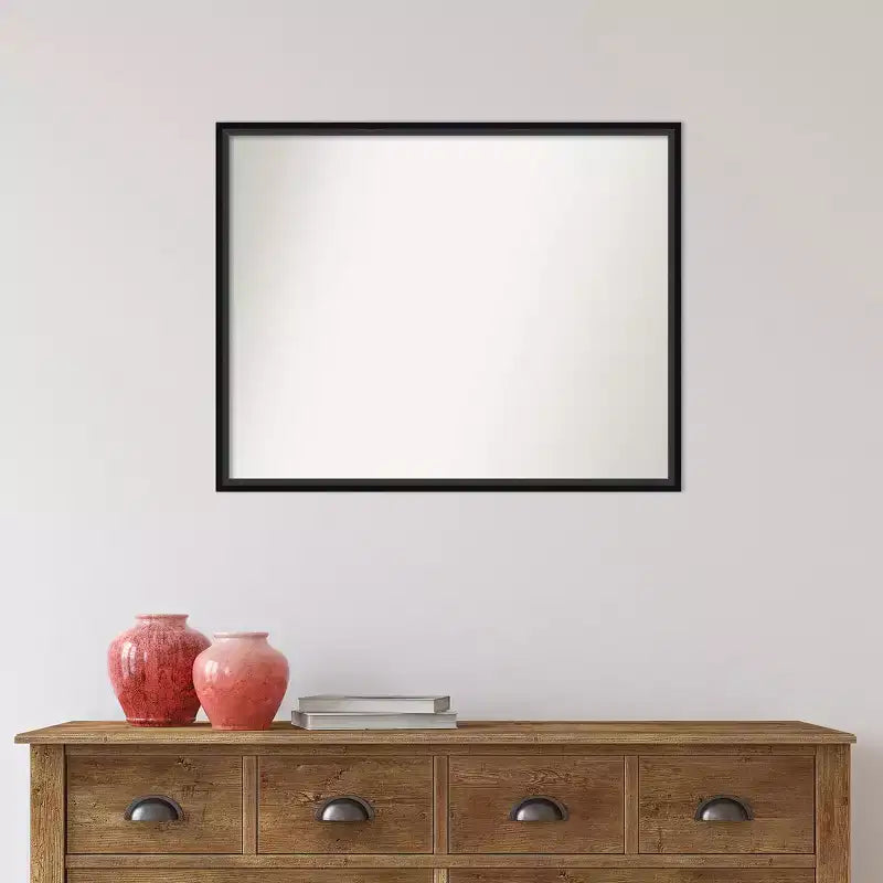 Miroir mural en bois noir non biseauté de 29 po x 23 po