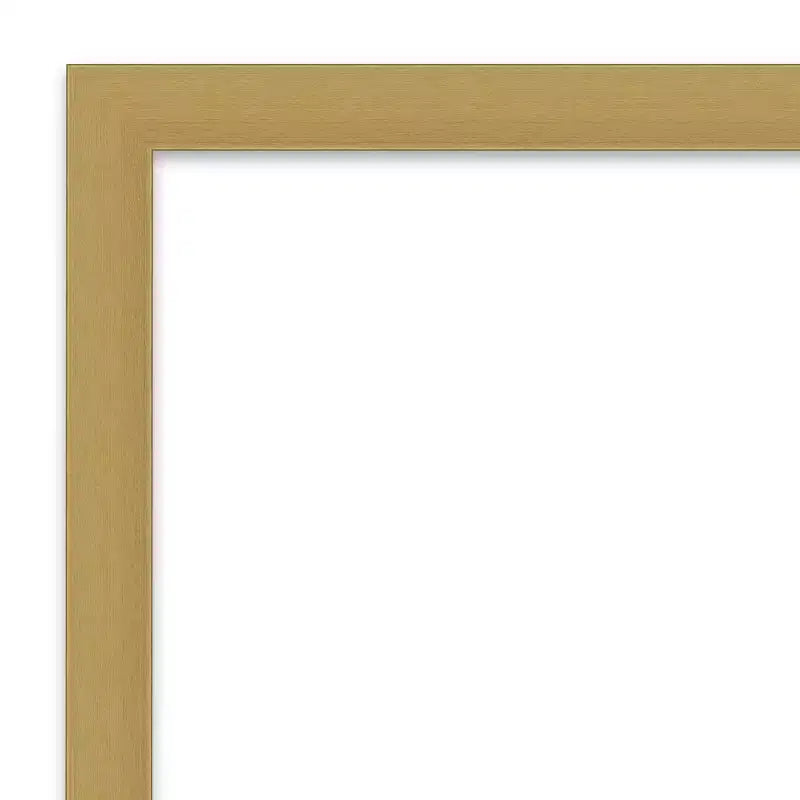 40"x29" Non-Beveled Grace Narrow Bathroom Wall Mirror Brushed Gold - Amanti Art: Modern Rectangle, Polystyrene Frame