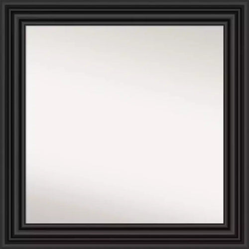 32" x 32" Non-Beveled Colonial Bathroom Wall Mirror Black - Amanti Art: Square, Wall Mount, Modern Style