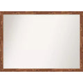 41" x 30" Non-Beveled Fresco Light Pecan Wood Wall Mirror - Amanti Art: Modern Rectangle, Includes Mounting Hardware