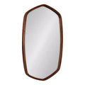 20" x 36" McLean Oval Wall Mirror Walnut Brown - Kate & Laurel All Things Decor: Scandinavian, Hexagon Frame