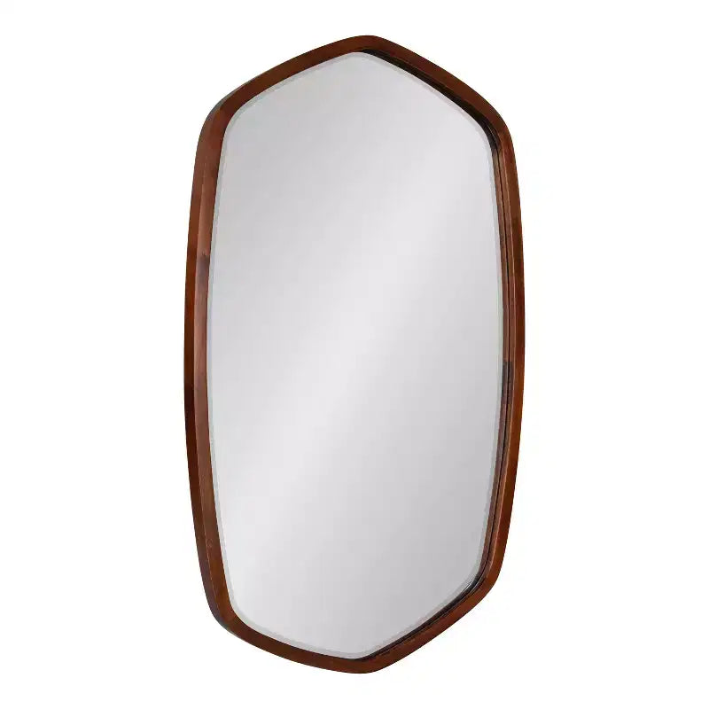20" x 36" McLean Oval Wall Mirror Walnut Brown - Kate & Laurel All Things Decor: Scandinavian, Hexagon Frame