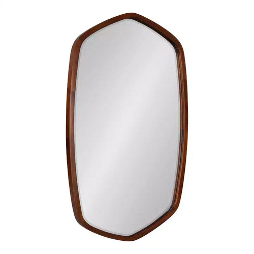 20" x 36" McLean Oval Wall Mirror Walnut Brown - Kate & Laurel All Things Decor: Scandinavian, Hexagon Frame