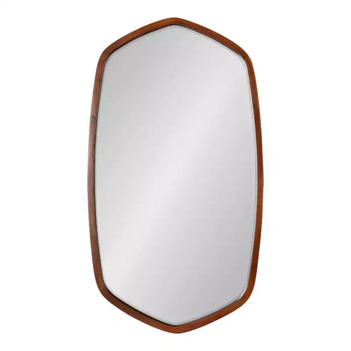 20" x 36" McLean Oval Wall Mirror Walnut Brown - Kate & Laurel All Things Decor: Scandinavian, Hexagon Frame