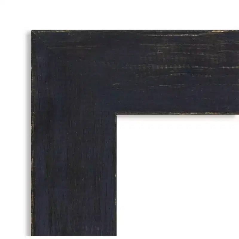 40" x 28" Non-Beveled Shiplap Navy Wood Bathroom Wall Mirror - Amanti Art: Rectangle, Includes Mounting Hardware