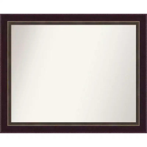 32" x 26" Signore Bronze Wood Wall Mirror: Amanti Art, Rectangular, Modern Decor, No Assembly Required