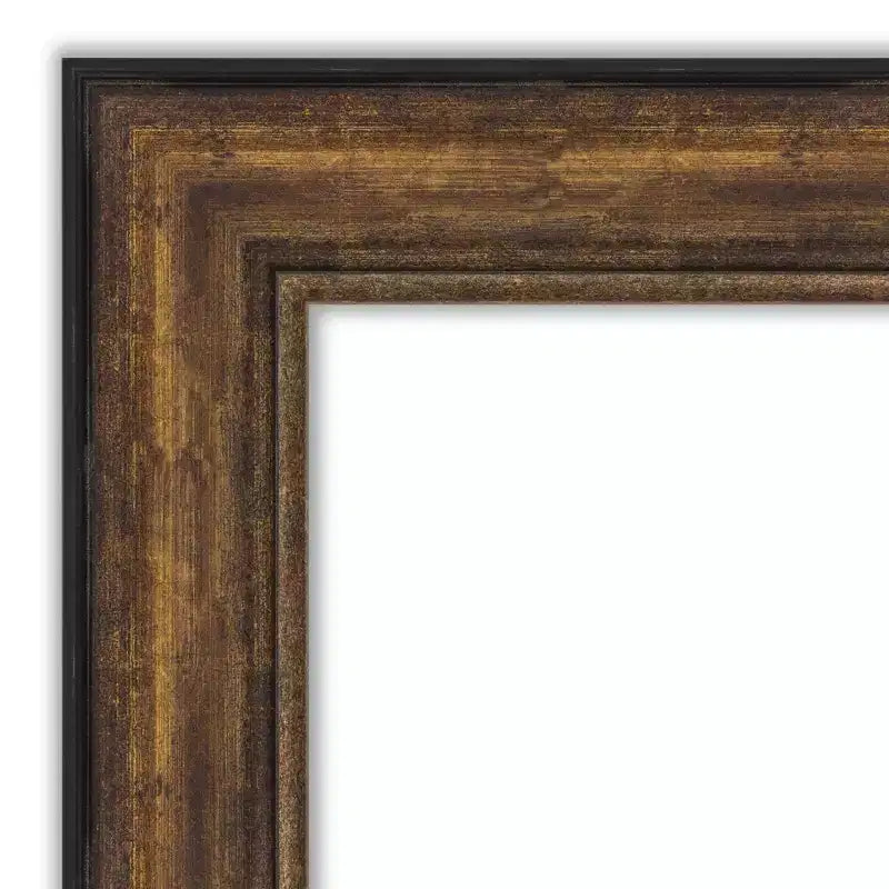 46" x 35" Non-Beveled Ballroom Bronze Wall Mirror - Amanti Art: Modern Rectangular, Polystyrene Frame, Includes Mounting Hardware