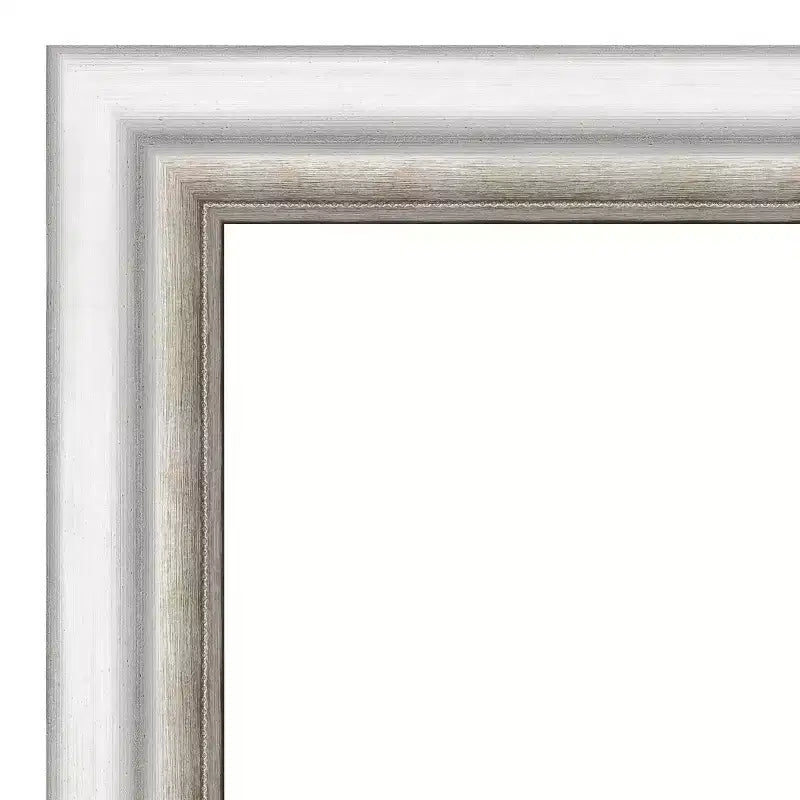31"x31" Non-Beveled Salon Silver Wall Mirror - Amanti Art: Modern Square Framed, Includes Mounting Hardware