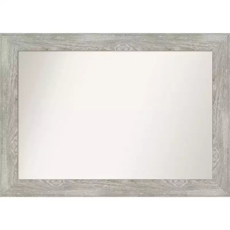 42" x 30" Non-Beveled Dove Gray Wash Wall Mirror - Amanti Art: Modern Rectangle, Polystyrene Frame