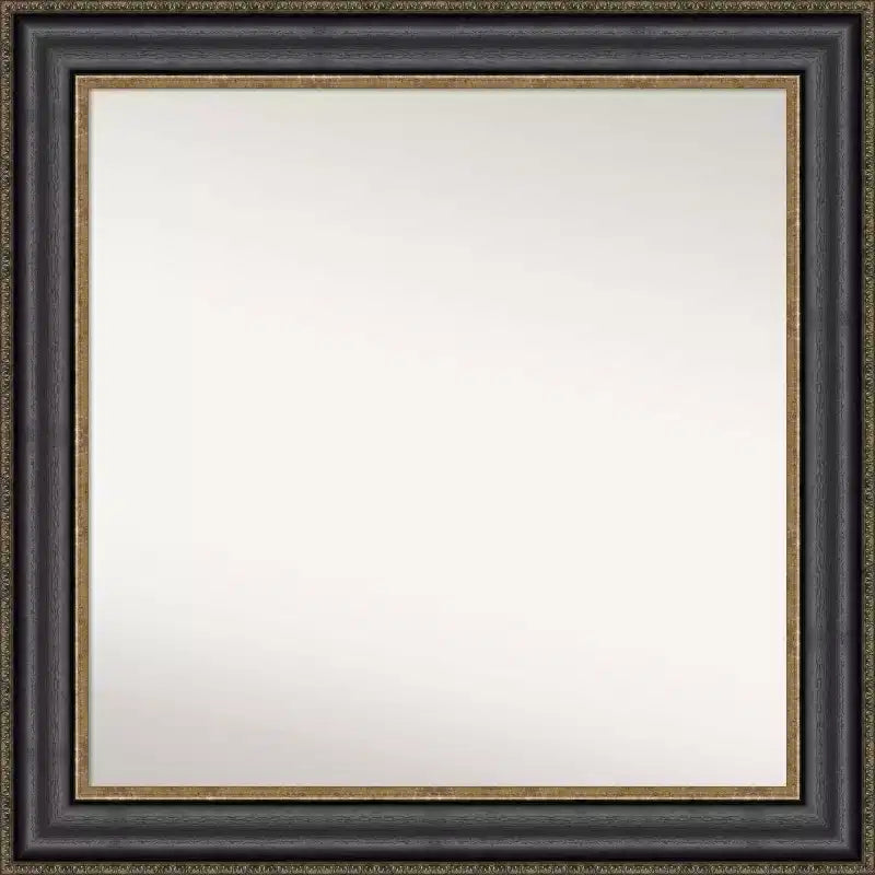 32" x 32" Non-Beveled Thomas Black Bronze Wall Mirror - Amanti Art