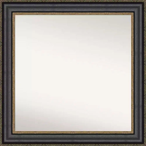 32" x 32" Non-Beveled Thomas Black Bronze Wall Mirror - Amanti Art