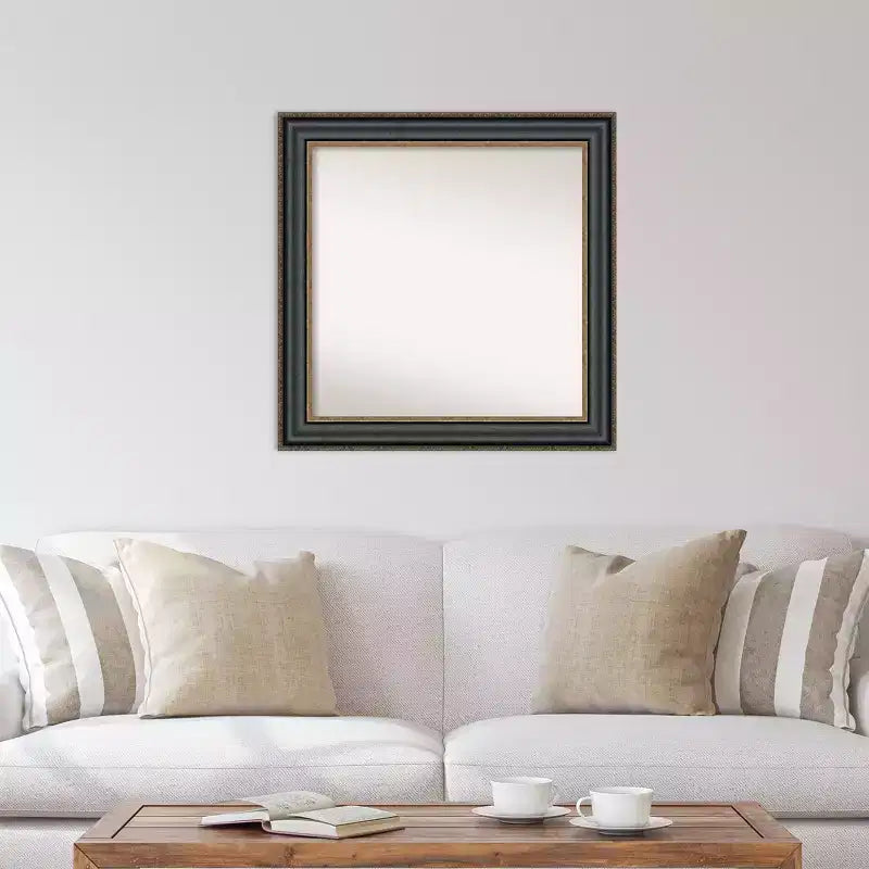 32" x 32" Non-Beveled Thomas Black Bronze Wall Mirror - Amanti Art