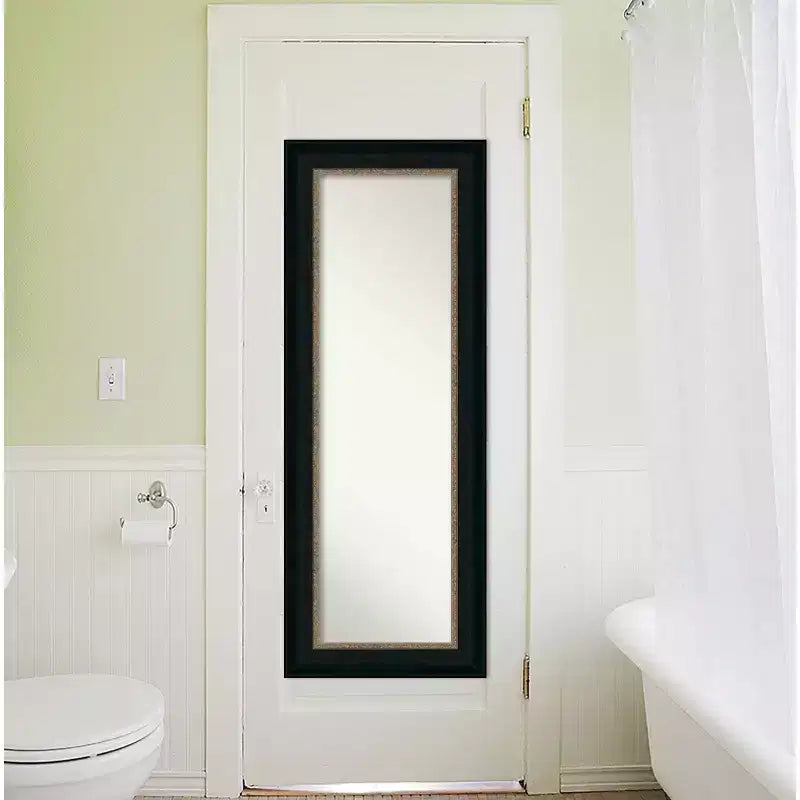 21" x 55" Non-Beveled Paragon Bronze Full Length on The Door Mirror - Amanti Art: Polystyrene Frame, Includes Mounting Hardware