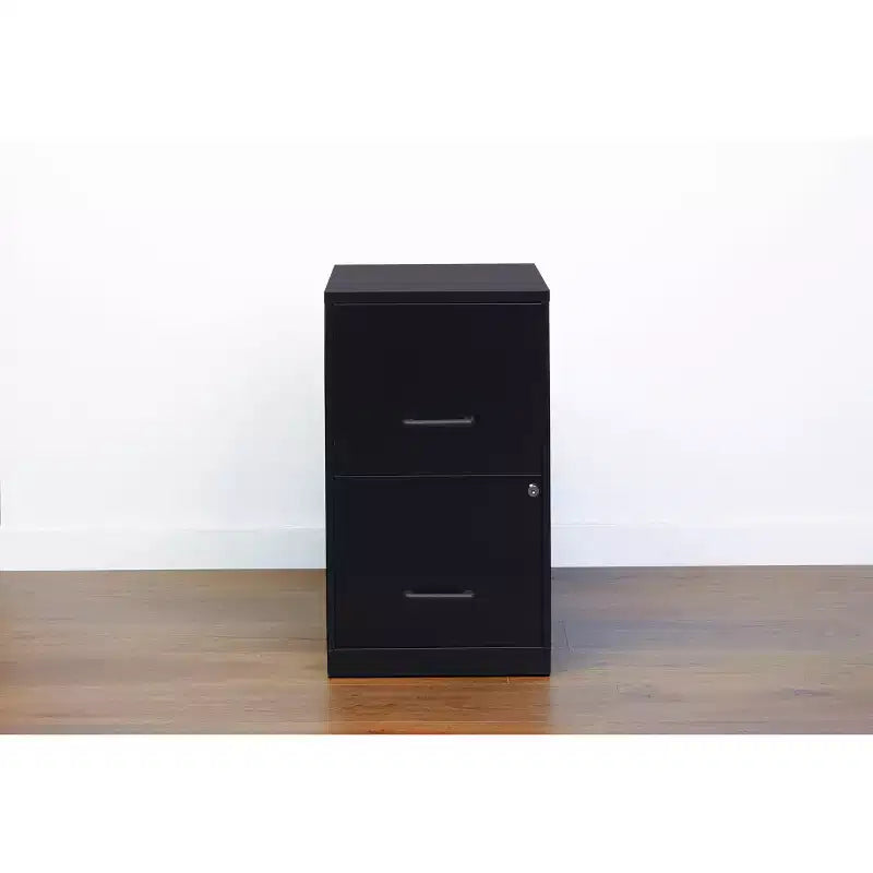 Classeur vertical à 2 tiroirs, format lettre, profondeur 18", noir : Classement de bureau en acier, aucun assemblage requis