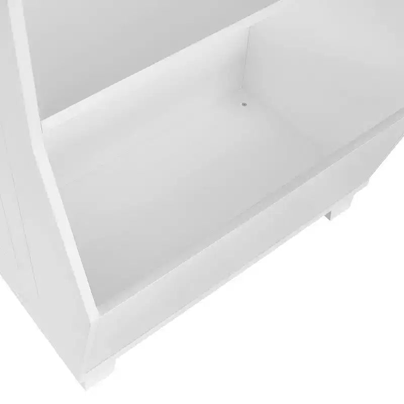RiverRidge Kids' 23" Playroom Bookshelf with Veggie Bin Organizer and 2 Open Toy Storage Shelves White: Small Bookshelf for Kids, MDF, White