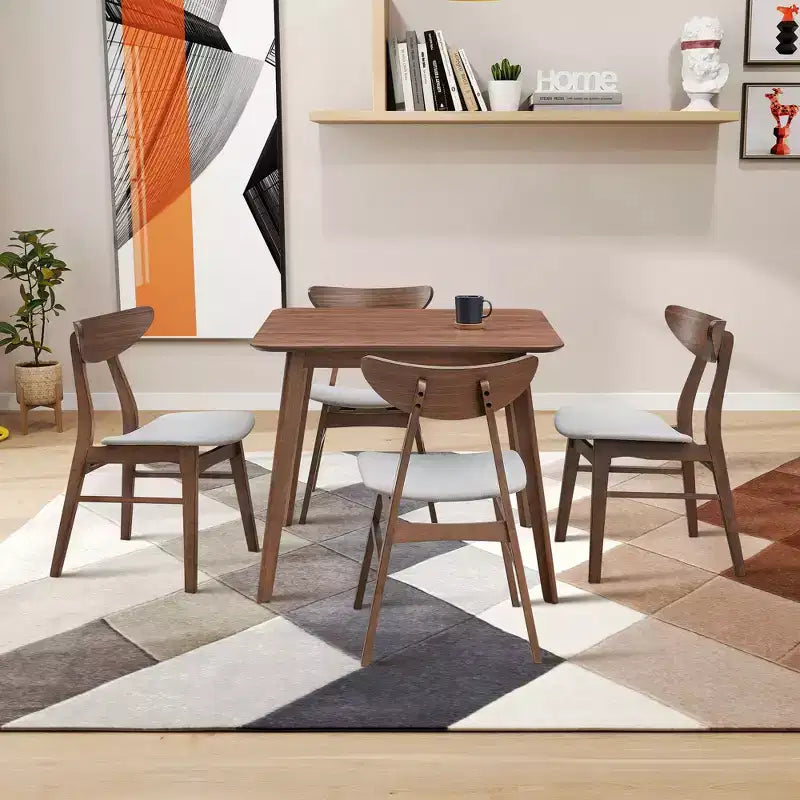 Table à manger carrée en bois pour 4 personnes - Table de cuisine - Table de salle à manger pour salle à manger, restaurant, salon