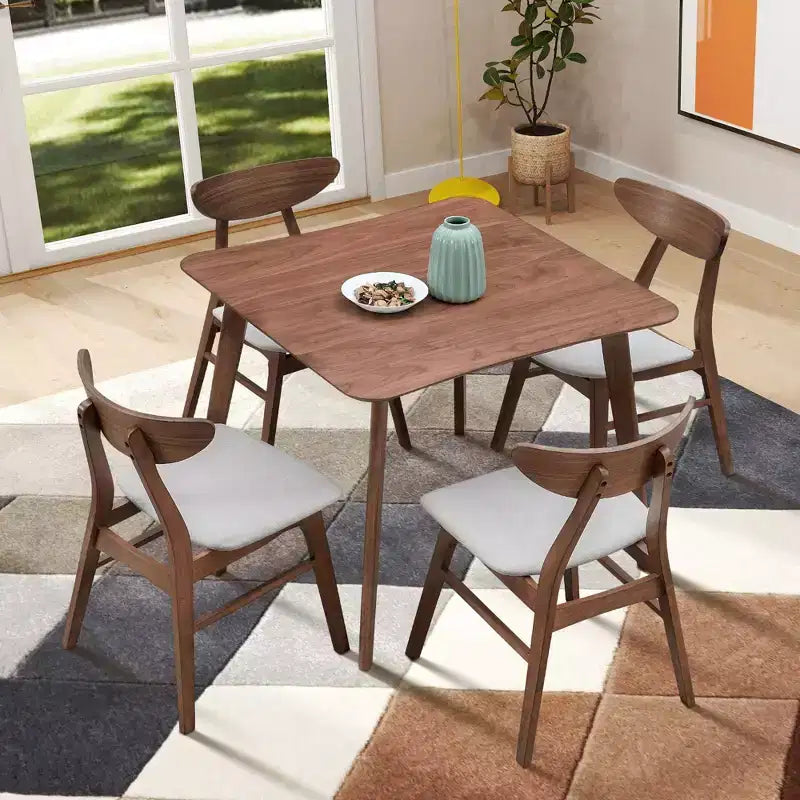Table à manger carrée en bois pour 4 personnes - Table de cuisine - Table de salle à manger pour salle à manger, restaurant, salon