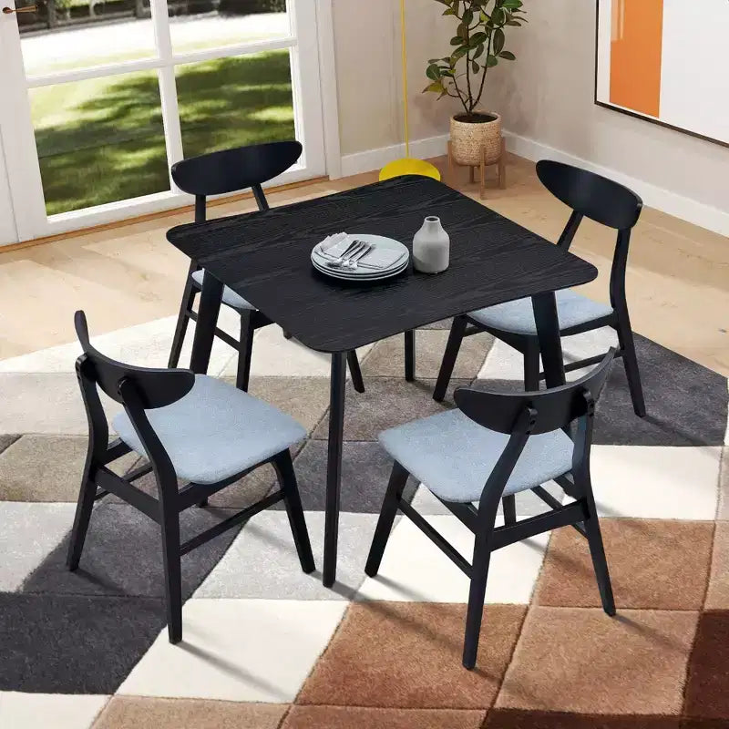 Table à manger carrée en bois pour 4 personnes - Table de cuisine - Table de salle à manger pour salle à manger, restaurant, salon