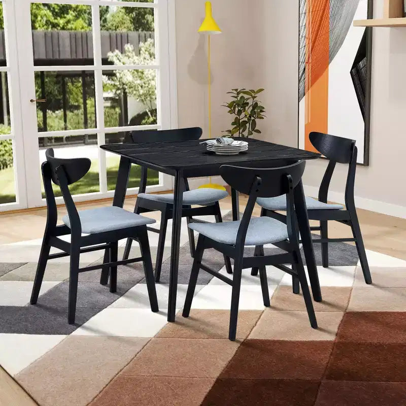 Table à manger carrée en bois pour 4 personnes - Table de cuisine - Table de salle à manger pour salle à manger, restaurant, salon