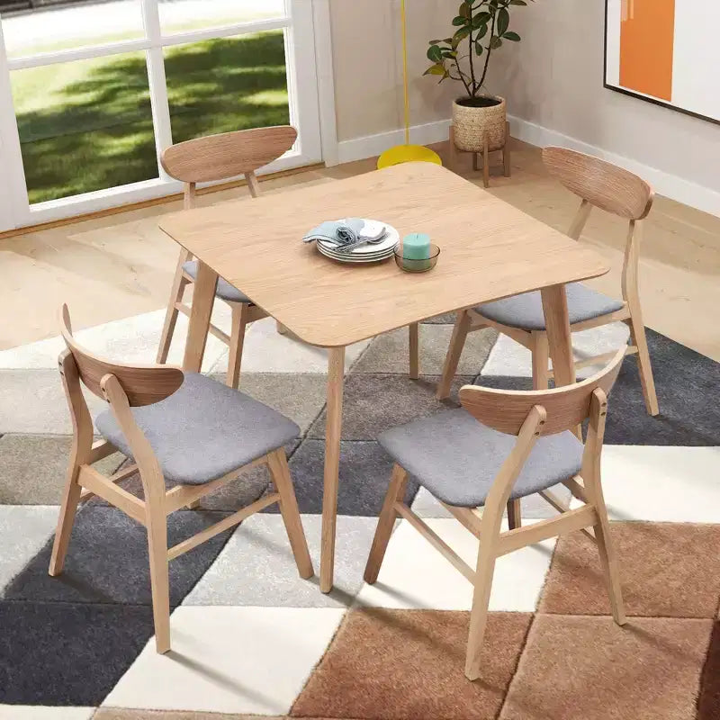 Table à manger carrée en bois pour 4 personnes - Table de cuisine - Table de salle à manger pour salle à manger, restaurant, salon