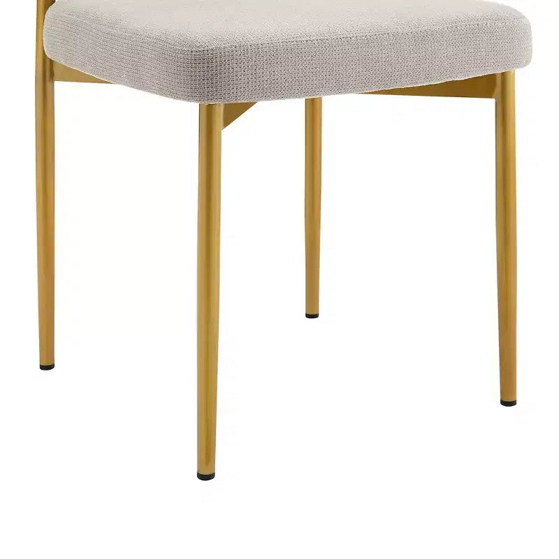 Chaise de salle à manger en acier inoxydable brossé doré
