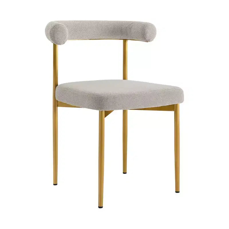 Chaise de salle à manger en acier inoxydable brossé doré