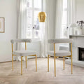 Chaise de salle à manger en acier inoxydable brossé doré