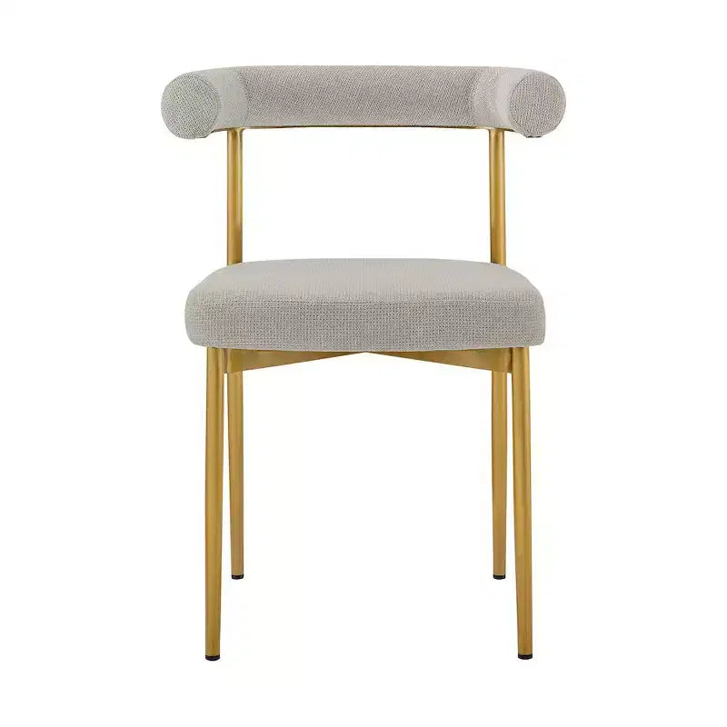 Chaise de salle à manger en acier inoxydable brossé doré