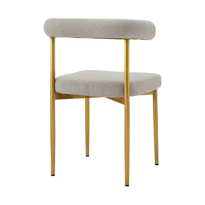 Chaise de salle à manger en acier inoxydable brossé doré