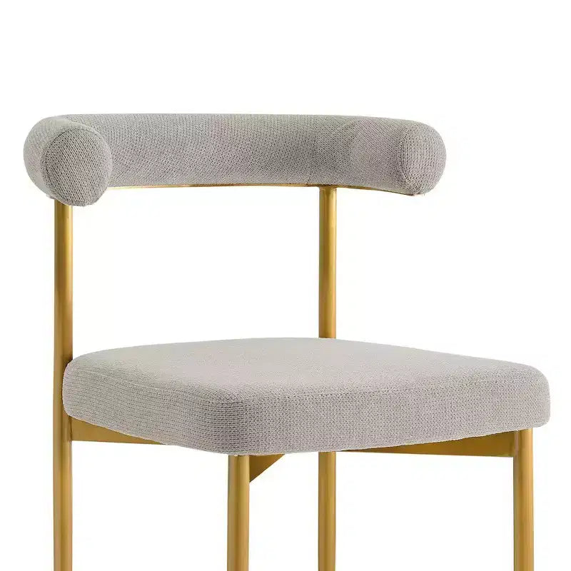 Chaise de salle à manger en acier inoxydable brossé doré